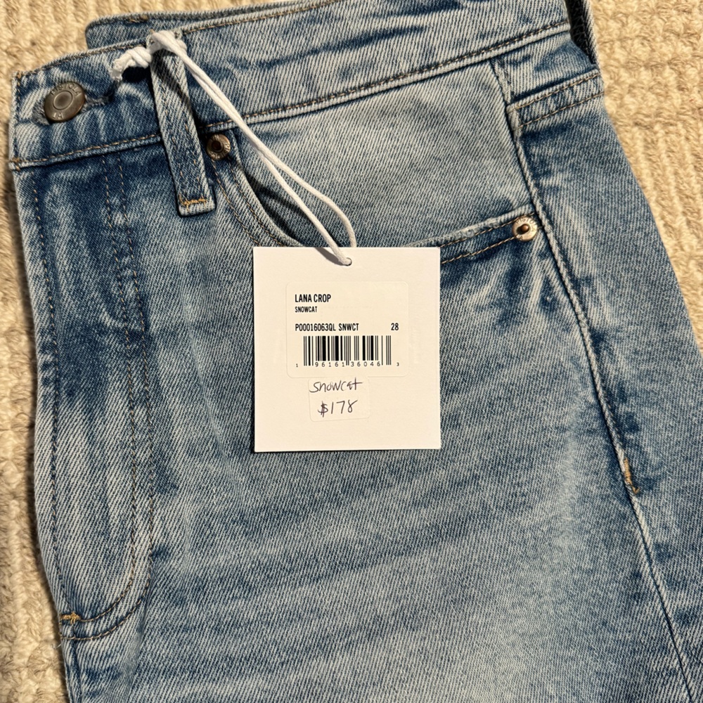 pistola Light Wash Wide Leg Crop Jeans in Snowcat - Picture 8 of 9